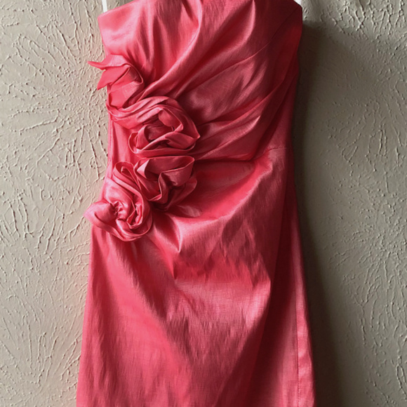 Pink Shimmer 3D Flower Mini Dress - Picture 6 of 6